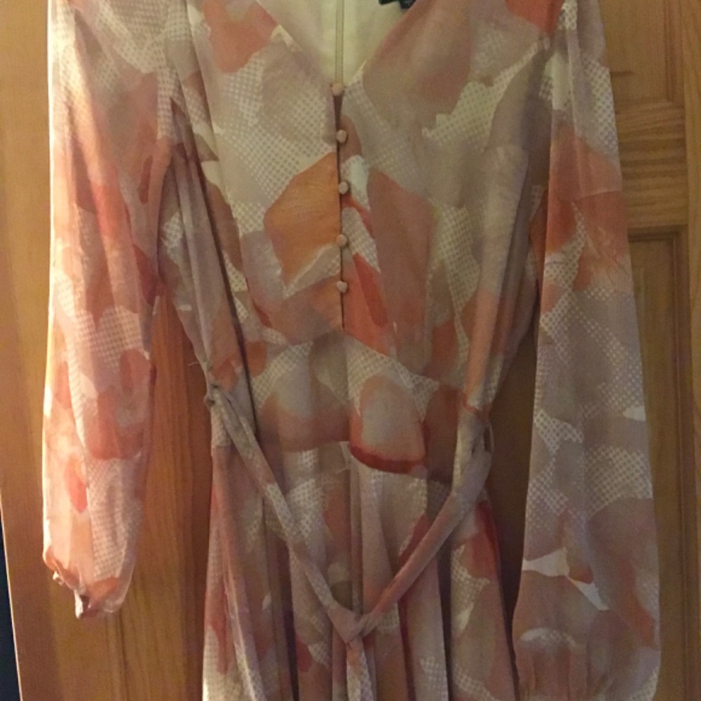 Express Dress 
Pink Button Front Tie Waist - Picture 6 of 11